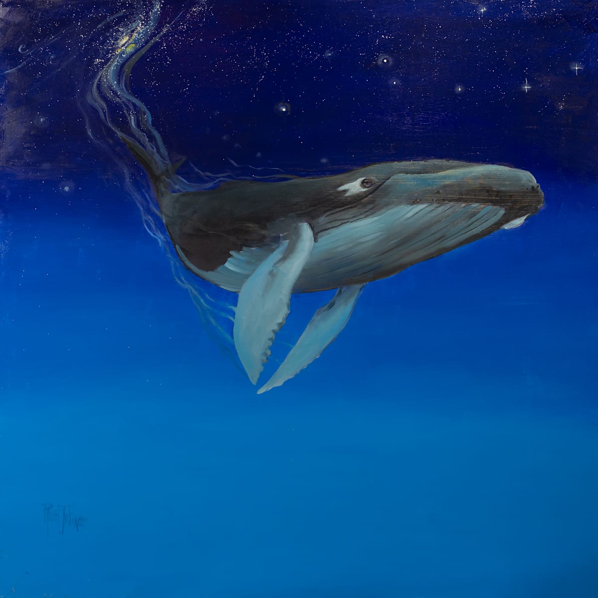Dream Maker by Robert J Wilkens  Image: Imagined while swimming on a still lake when the stars reflected on the water and made the sky and water one. Gallery-wrapped. No framing required.