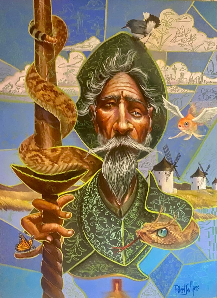 Don Quixote by Robert J Wilkens  Image: This work represents the internal struggles of a man who never gave up battling the demons in his head.