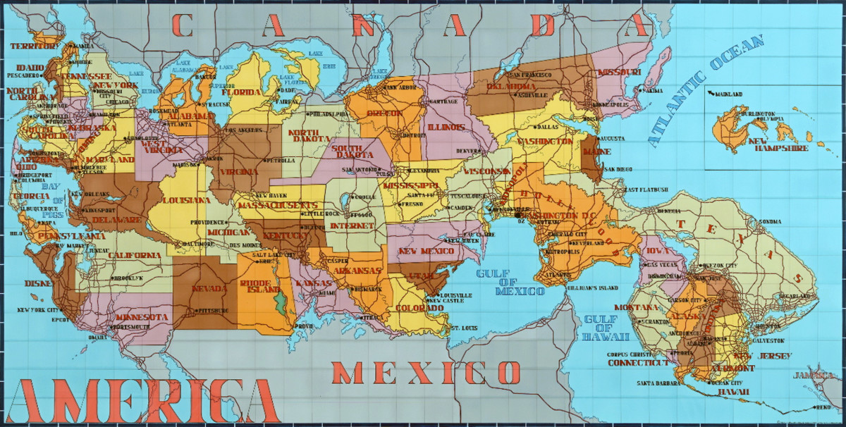 America (Key Map of the States and their Capitals) by Lordy Rodriguez 