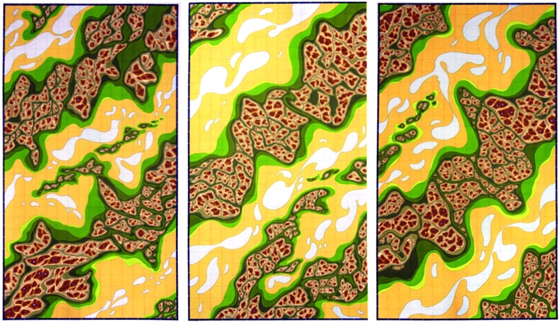 Salt Flat Desert Valleys (Triptych) by Lordy Rodriguez 