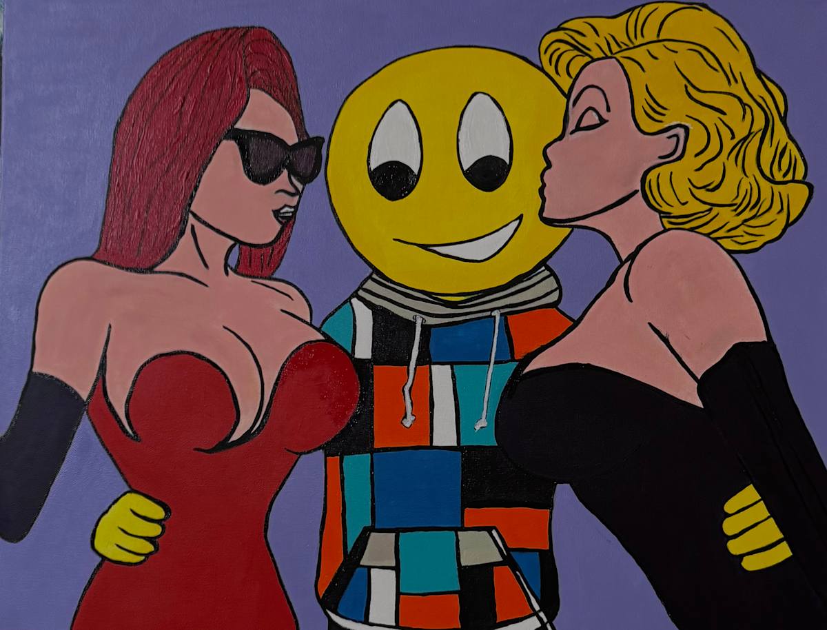 Flanked by Legends | Smiley's Hollywood Smooch by Matt Smiley 
