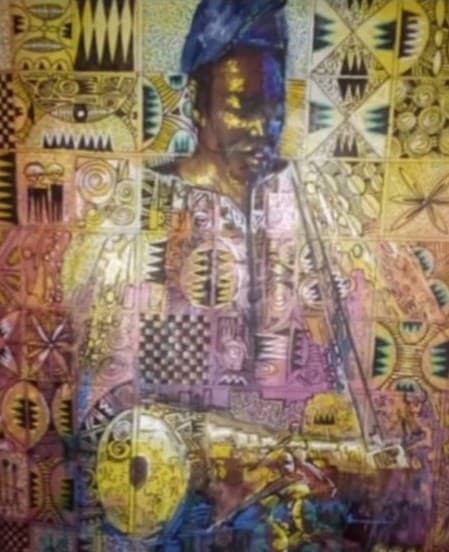 Bata drumer in motifs by Soji yoloye 