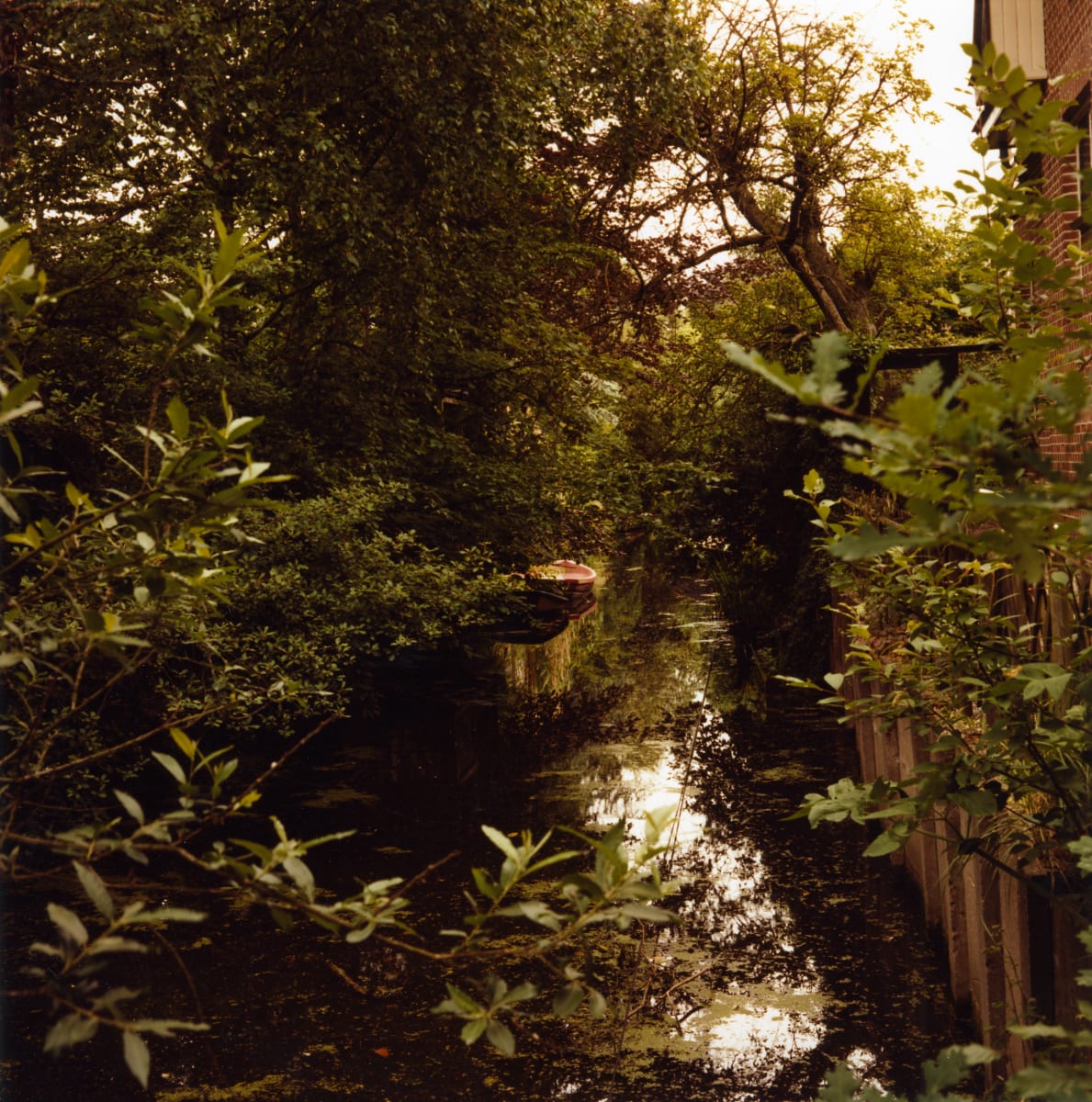 Boat in Canal, Haarlem by Hugh Martin  Image: Limited editions available in three sizes