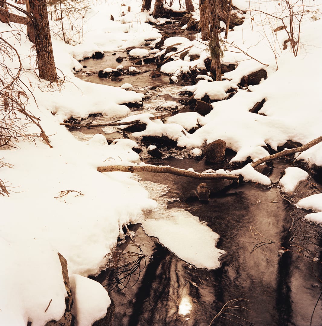 Winter Stream, Silent Lake by Hugh Martin  Image: Limited editions: large print, and within "Silent Lake" folio