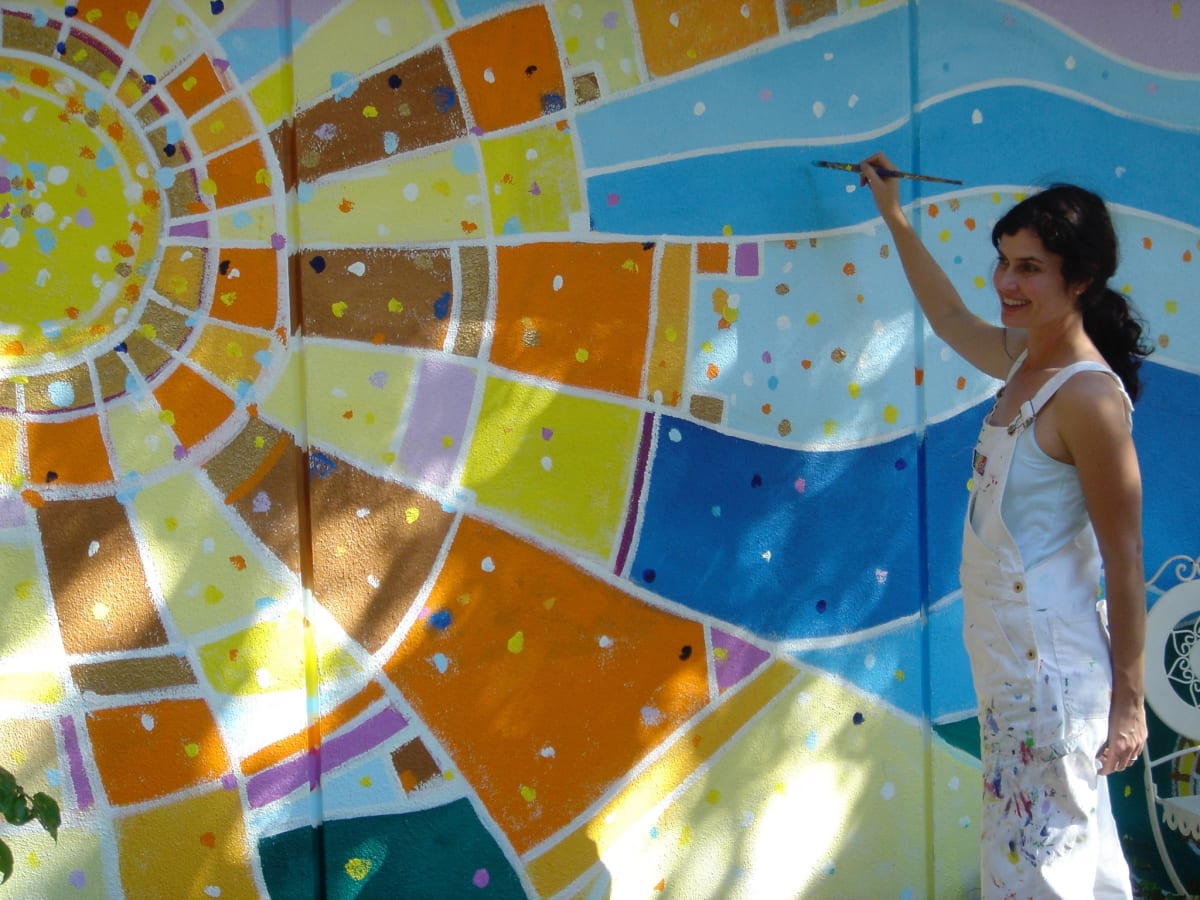 Stained Glass Sun Mural at Sunnyside by Lois Keller 