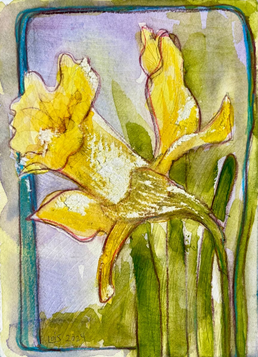 Daffodowndilly, She Wore Her Yellow Sun Bonnett by Lois Keller  Image: Inspired by A.A. Milne's poem "Daffodowndilly," the arrival of daffodils every spring brings feelings of hope.