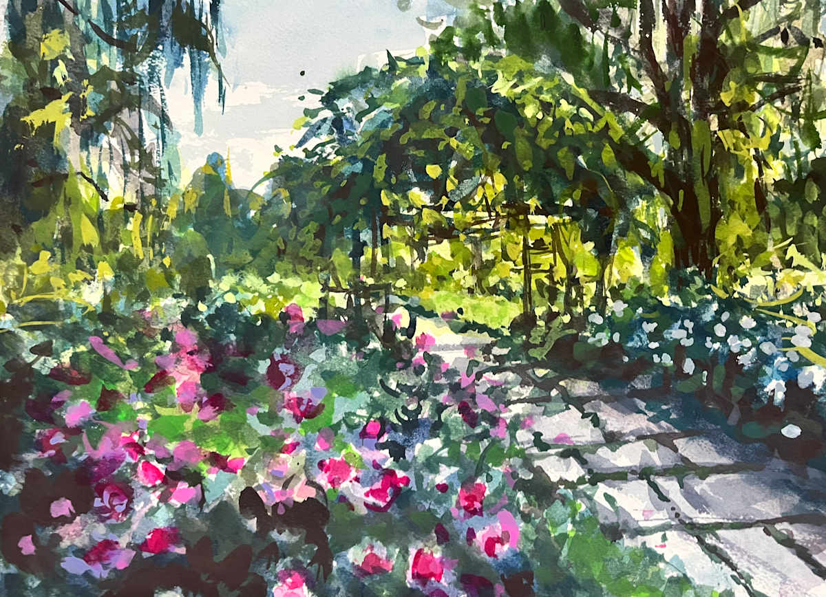 Huntington Gardens Rose Garden Path by Lois Keller 