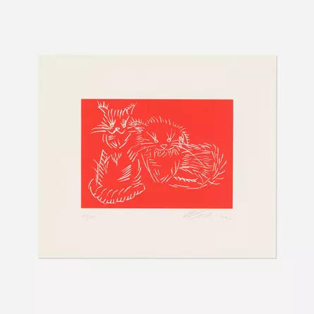 Cats (Red) by Ai Weiwei, Image 1.