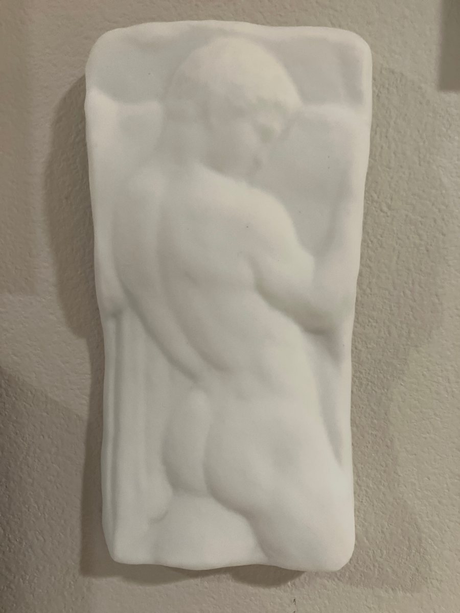 White Glass Cast Nude Male Torso by Richard Glenn 
