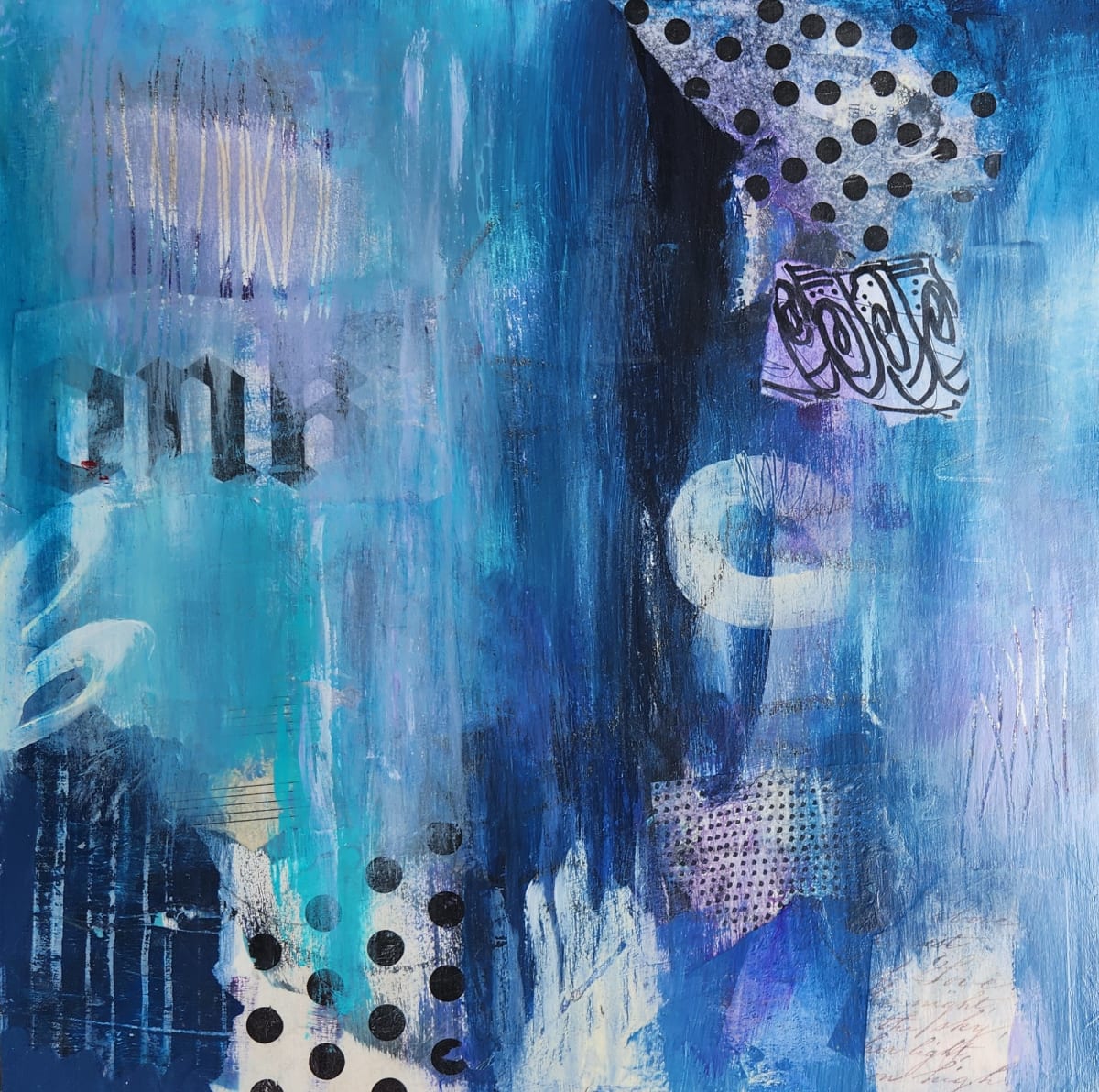Springtime Rain, Series in Blue by Lisa Purrington 