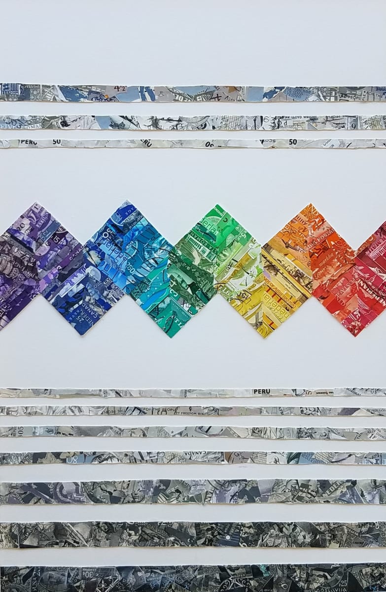 Shades of Grey - Postage Stamp Collage by Lisa Purrington  Image: This is created with postage stamps.