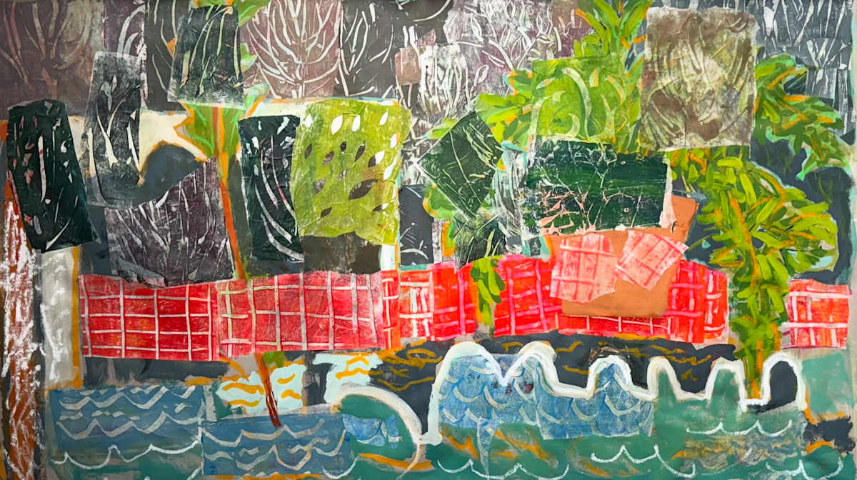 Seawall by Billie Bourgeois  Image: Collage with gel prints
