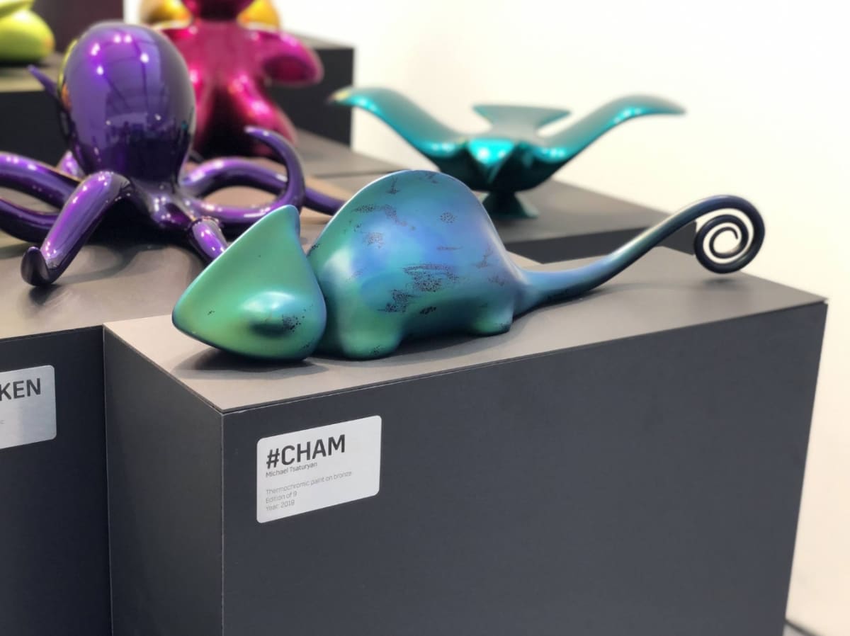 #Cham by Misha Libertee  Image: Plated with thermochromic paint and changes color
according to a surrounding temperature