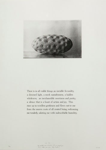 Untitled (Stone and text of T. Merton) by Ted Rettig 