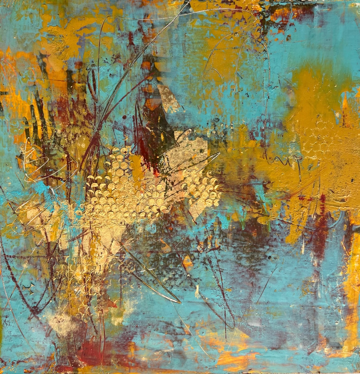 Abstract in Gold by Cindy Walton  