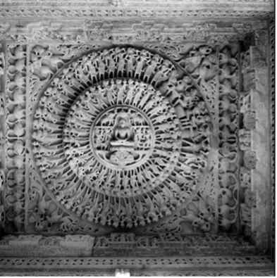 Eastern Corridor Ceiling, Vimala Vasahi, Mount Abu by Vimala Vasahi, Mount Abu, Rajasthan, Image 1.