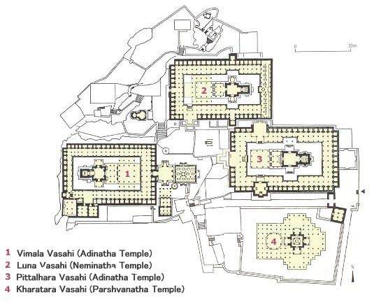 Plan of Dilwara Jain Temples 