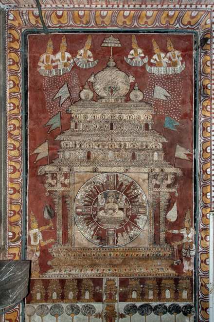Painted Ceiling, Samavasarana Structure, restored by Tiruparuttikunram Complex, Tamil Nadu 