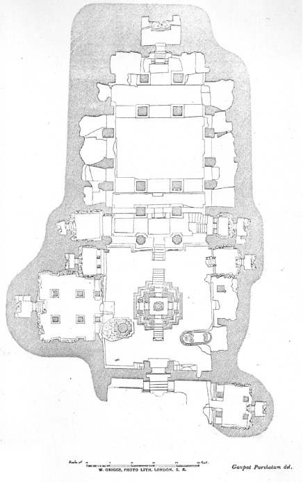 Jain cave 32 Plan Floor 1 Depicting the Groups of Rock-cut Shrines, Ellora 