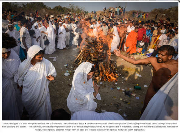 Funeral Pyre of an Ascetic who Performed a Ritual Fast Until Death by Shravanabelagola, Karnataka 