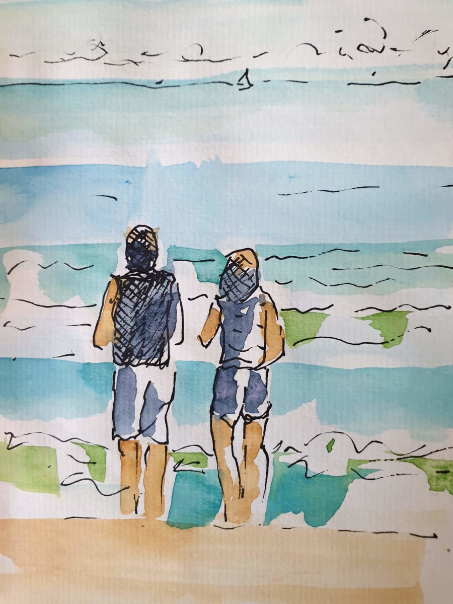 Wave-Watching Couple by Kit Hoisington, Image 1.
