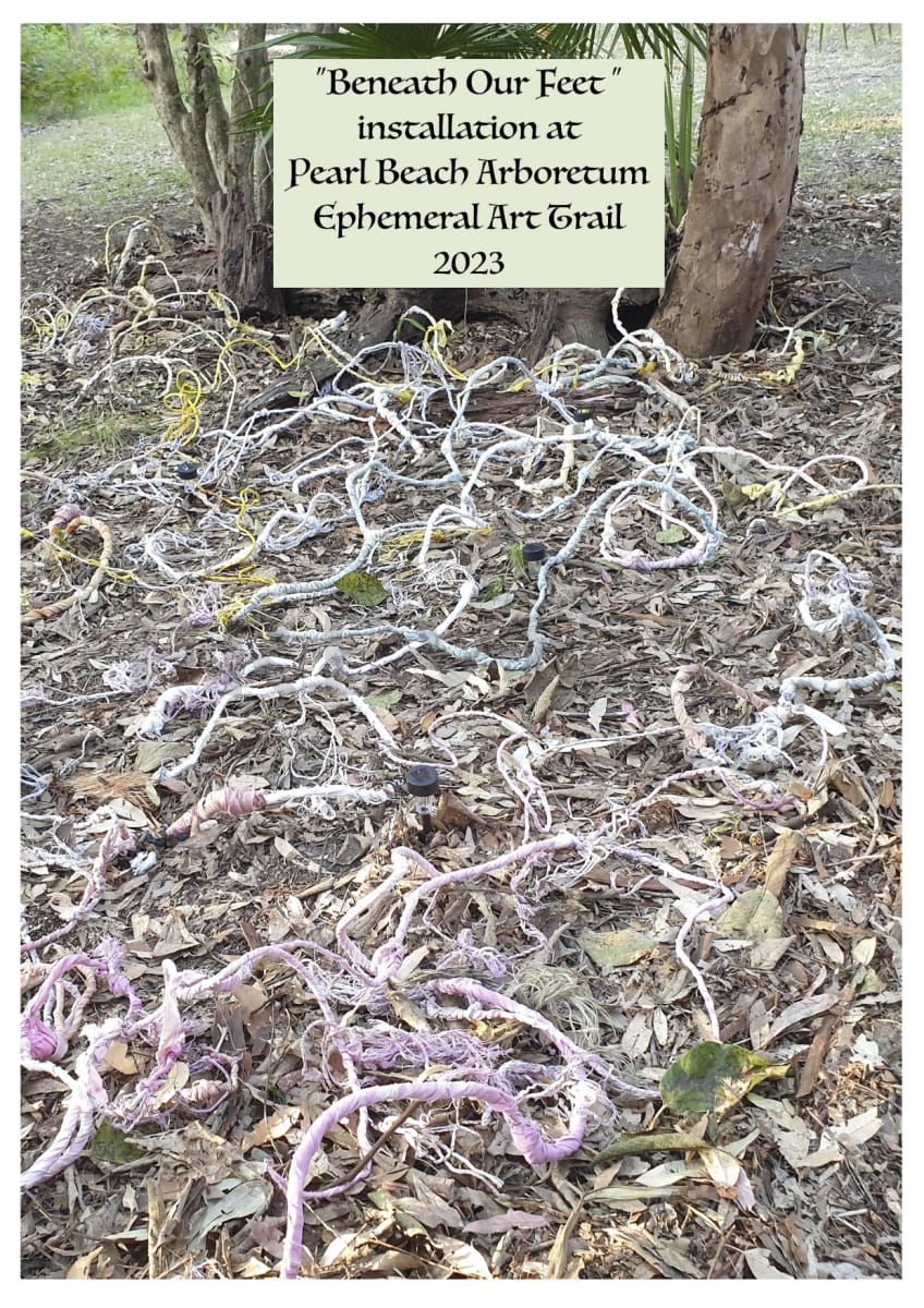 Beneath Our Feet, First Version by Kit Hoisington  Image: A photo from the installation in Pearl Beach Arboretum
