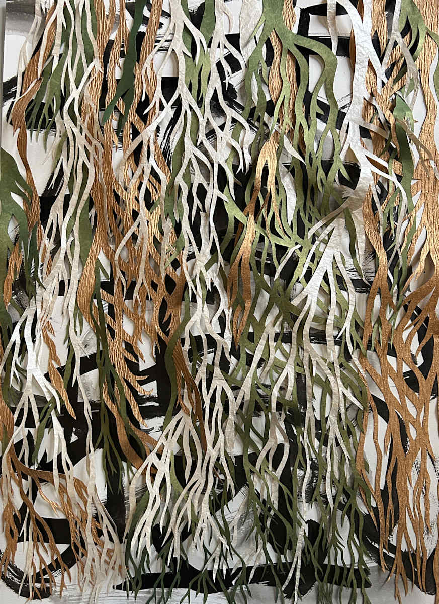 Green & Gold Tree Roots in 3D by Kit Hoisington, Image 1.