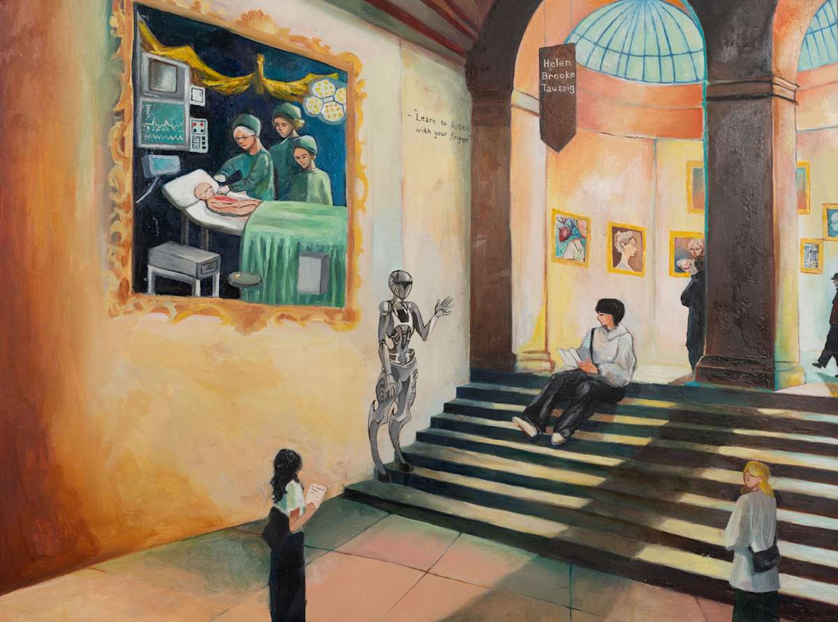 School Trip to visit Dr. Helen Brooke Taussig's portrait in the Metropolitan Museum of Art by Chuheng Lou  Image: $2,000 Middle School Best in Show 2024, Grade 8