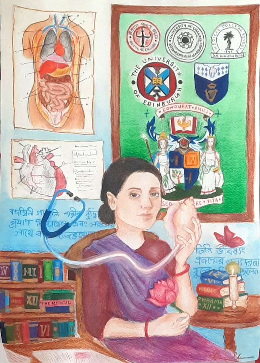 Kadambini Ganguly : In Her Hands by Hrithika K. Sunil  Image: $750 Certificate of Excellence 2025, Grade 11