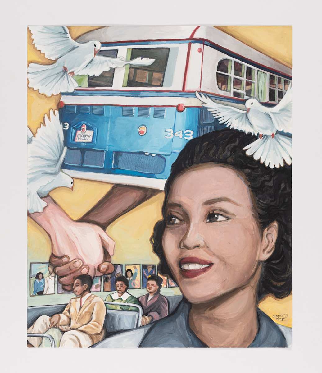 Bus Ride to Equality by Grace Zhang  Image:  $1,000 Middle School Second Place 2025, Grade 8