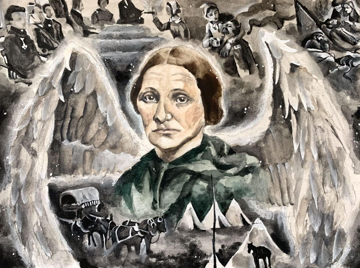 A Common Soldier's Angel by Iris Chuan  Image: 2023 Finalist, Grade 9