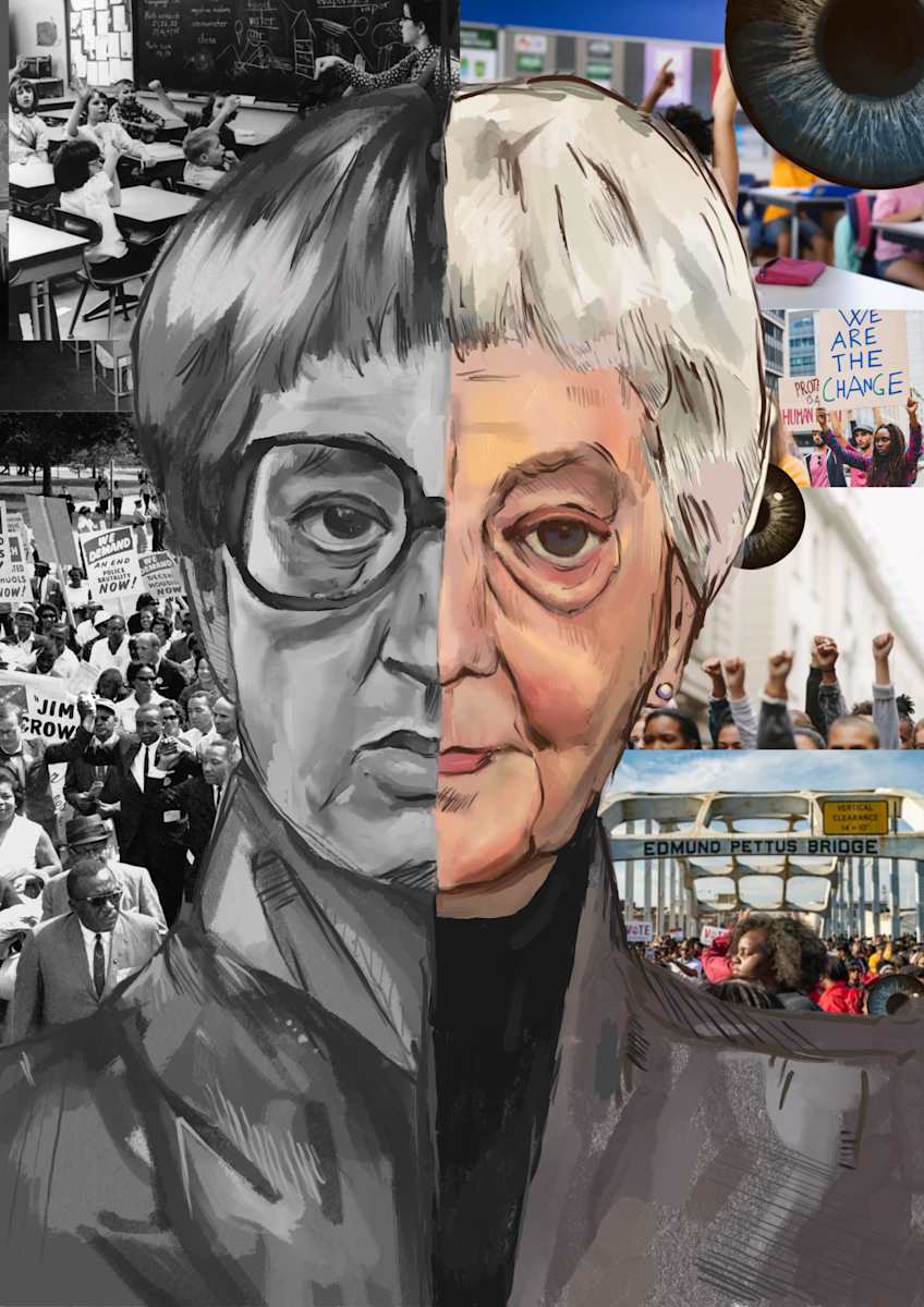 Reflection of Change: A Portrait of Jane Elliot by Kelise Yoakum  Image: 2024 Finalist, Grade 11