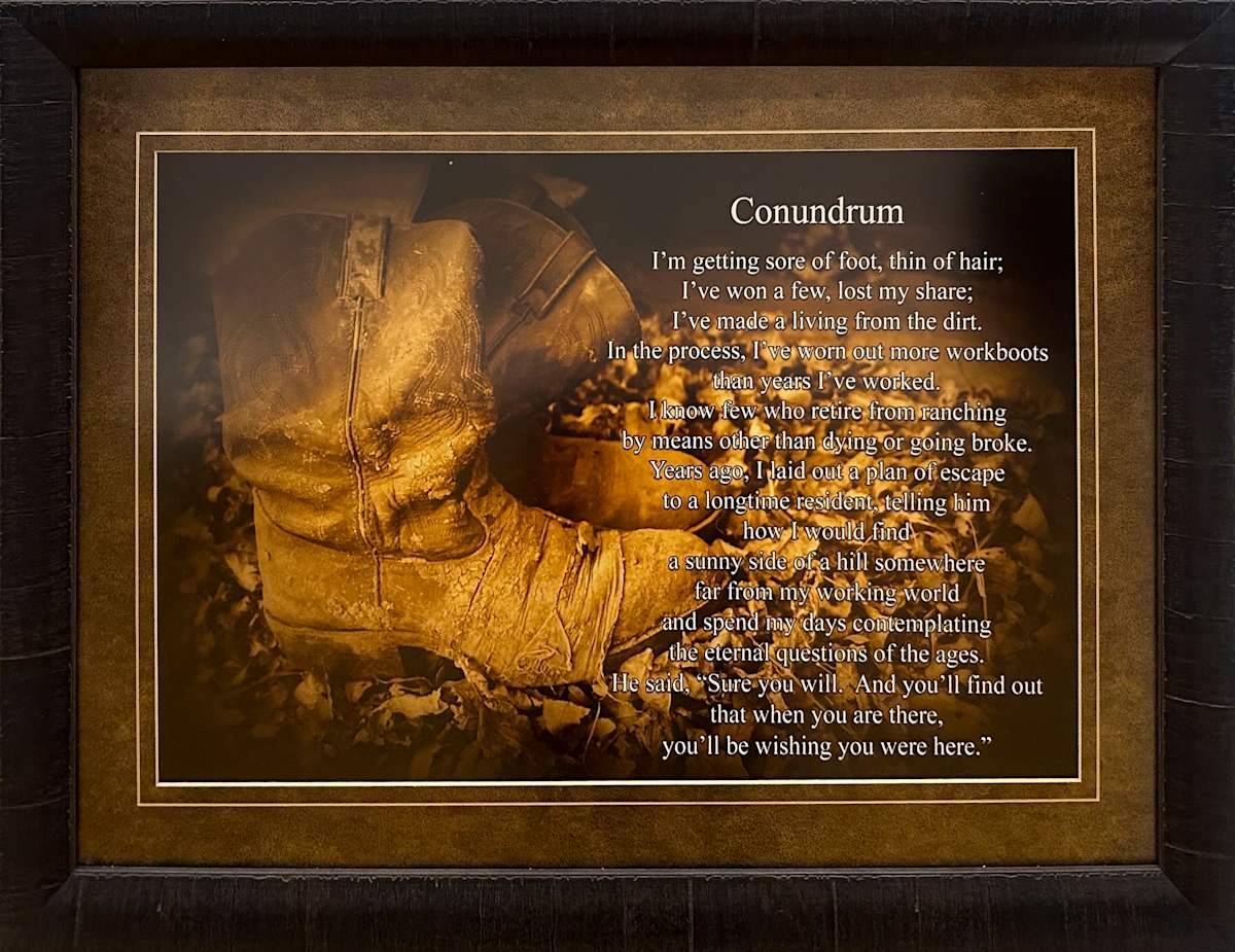 Conundrum by Poetry by Bruce Roseland - Photography by Susan Melius 