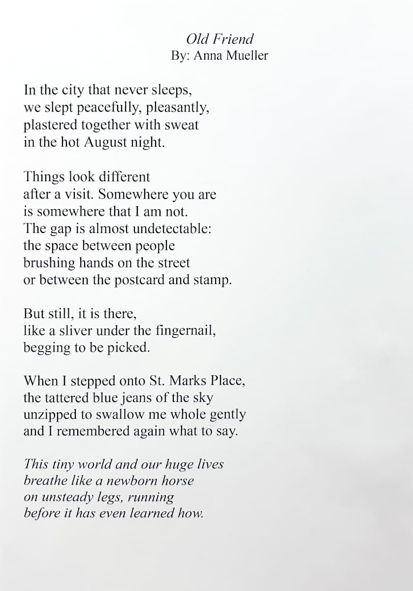 Old Friend by Anne Mueller 