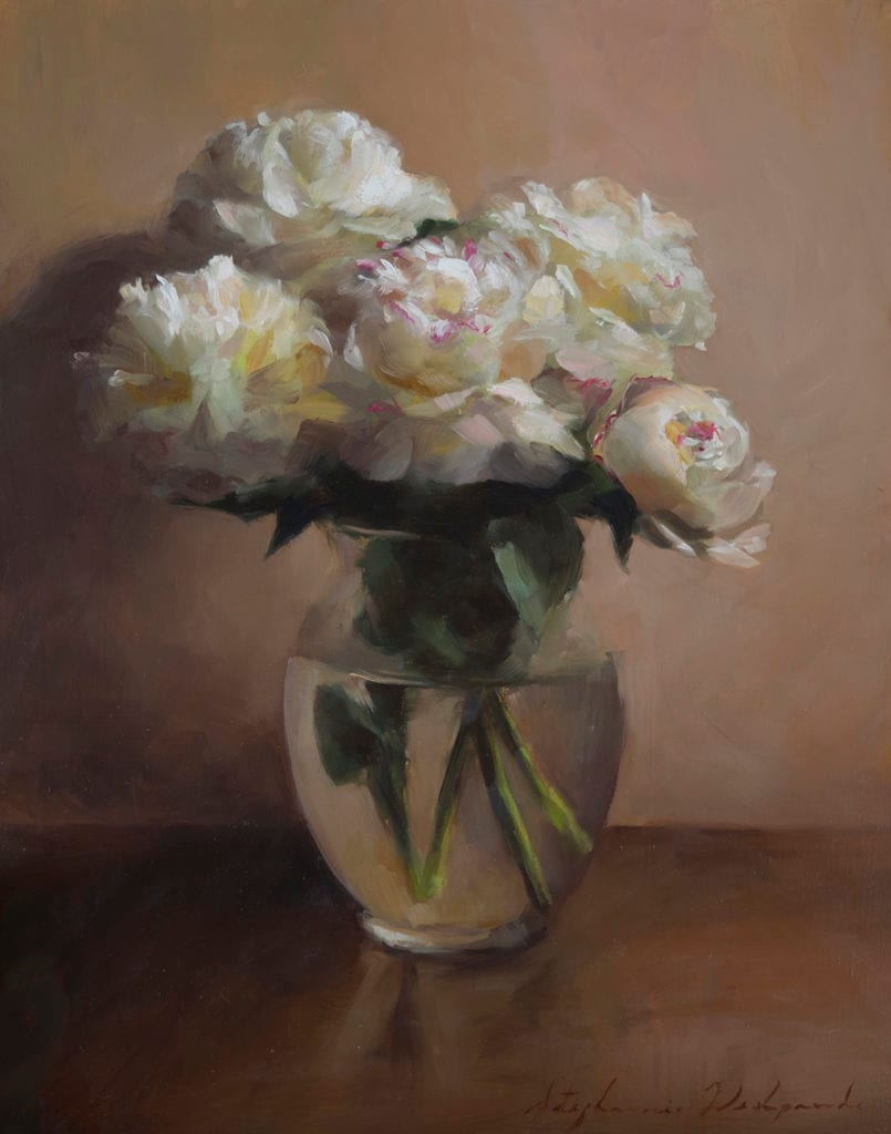 White Peony Bouquet by Stephanie Deshpande 
