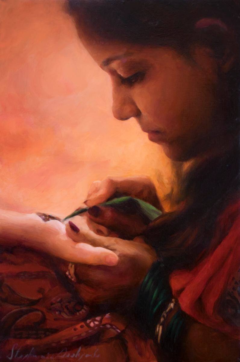 Applying Mendhi by Stephanie Deshpande, Image 1.