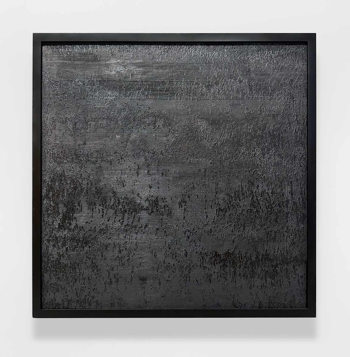 Framed Black Thin Debris 2 by JOYCE BILLET 