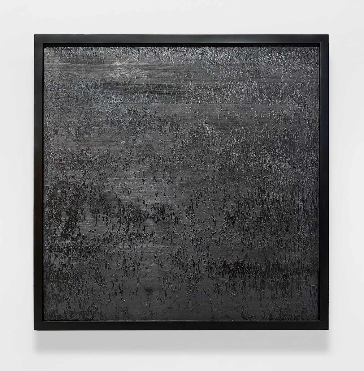 Framed Black Thin Debris 2 by JOYCE BILLET, Image 2.