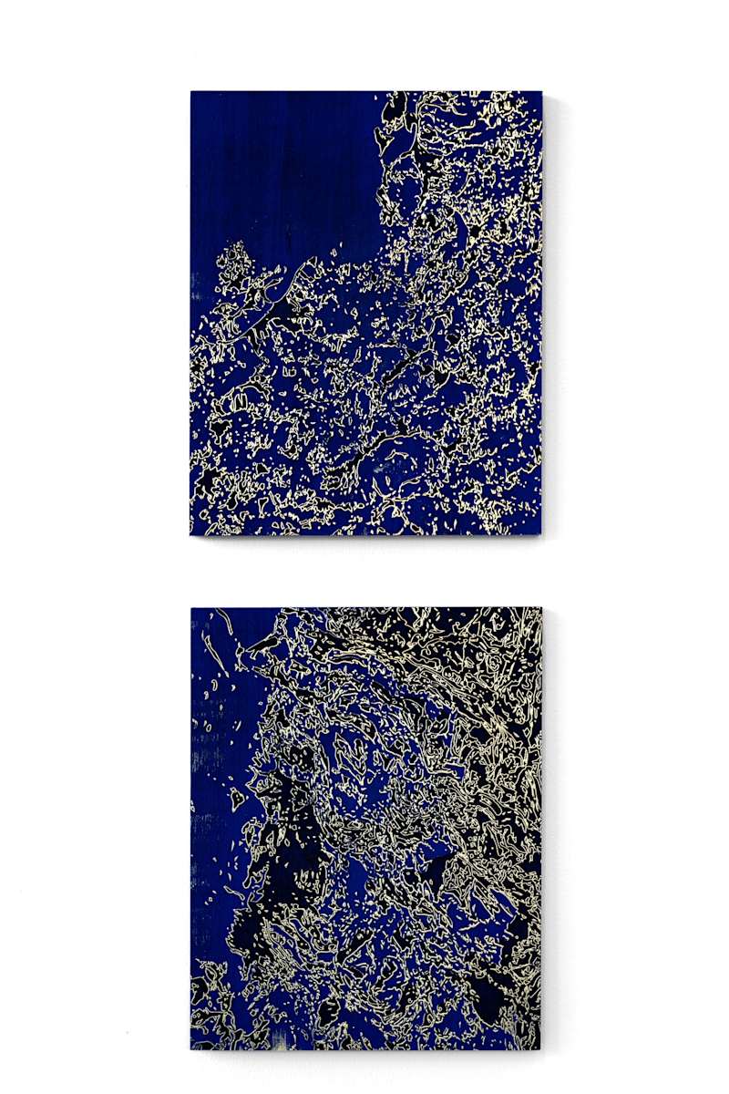 Flow Pair, Blue and Gold by JOYCE BILLET, Image 2.
