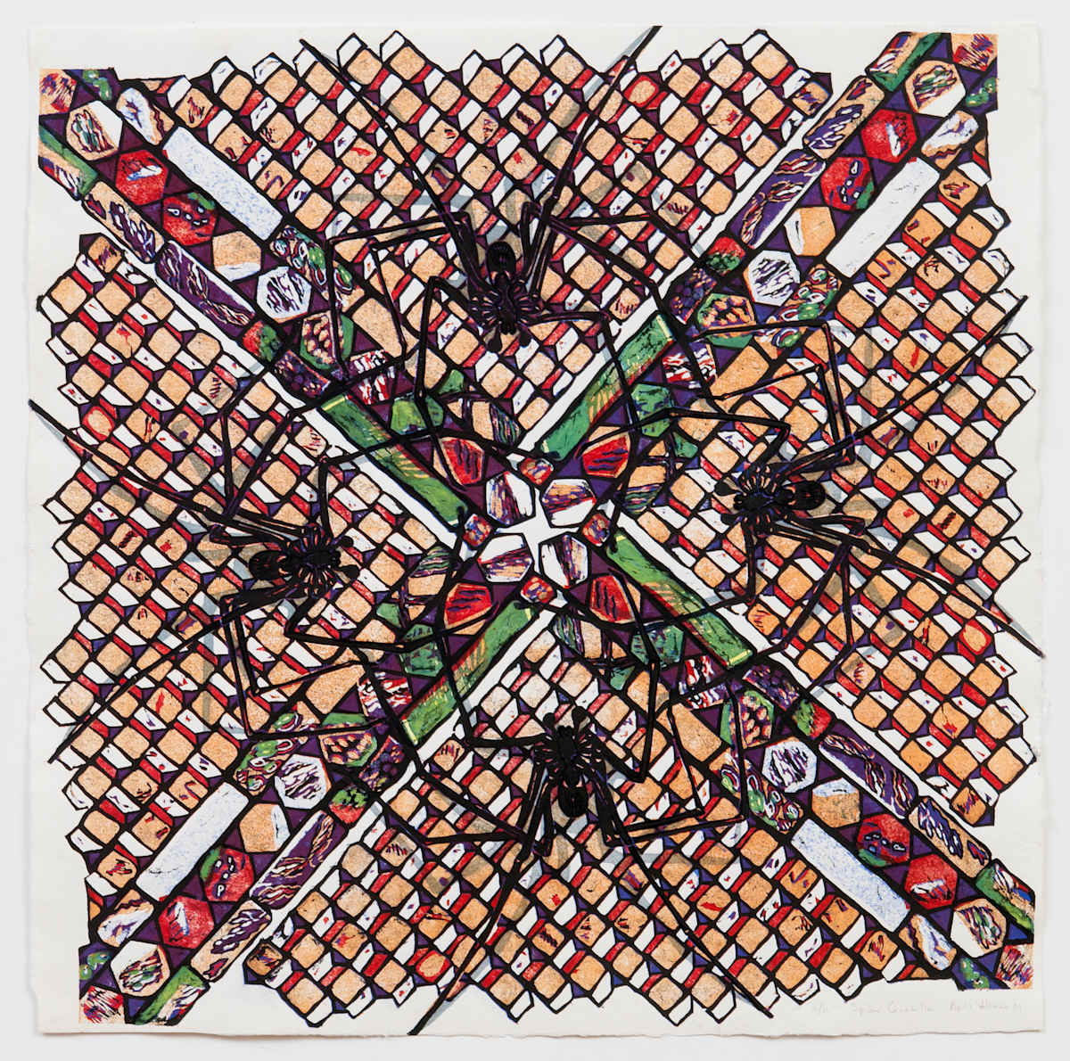 Spider Quadrille by April Vollmer  Image: spiders displaying over San Marco mosaic floor detail