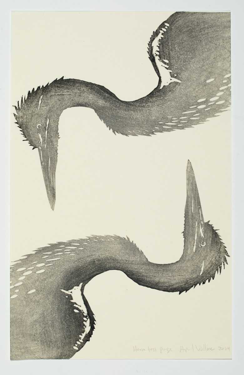 Bird Twins Book Heron Page by April Vollmer  Image: herons from the book Bird Twins