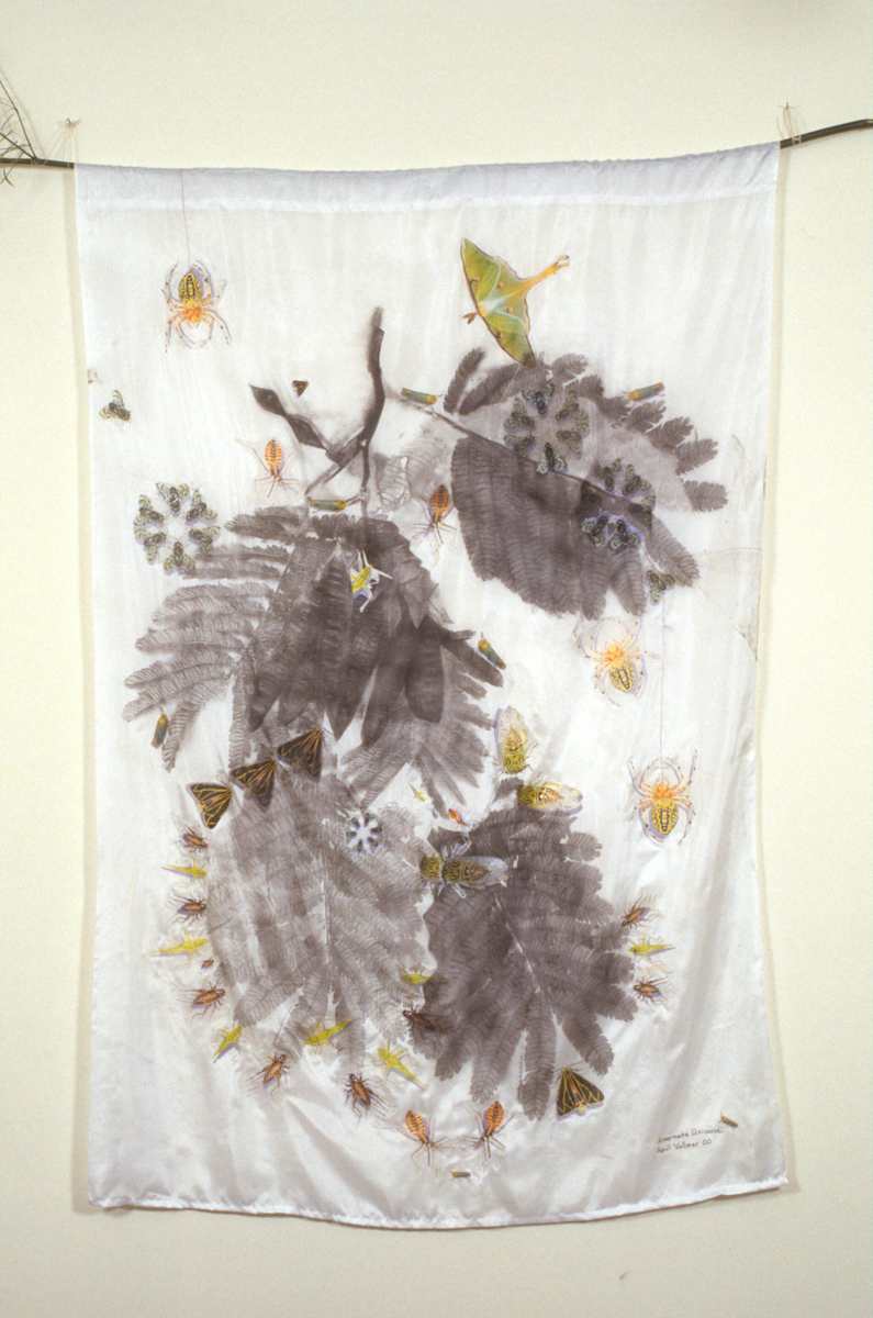 Alternate Universe (silk flag) by April Vollmer  Image: a universe of pattern and insects