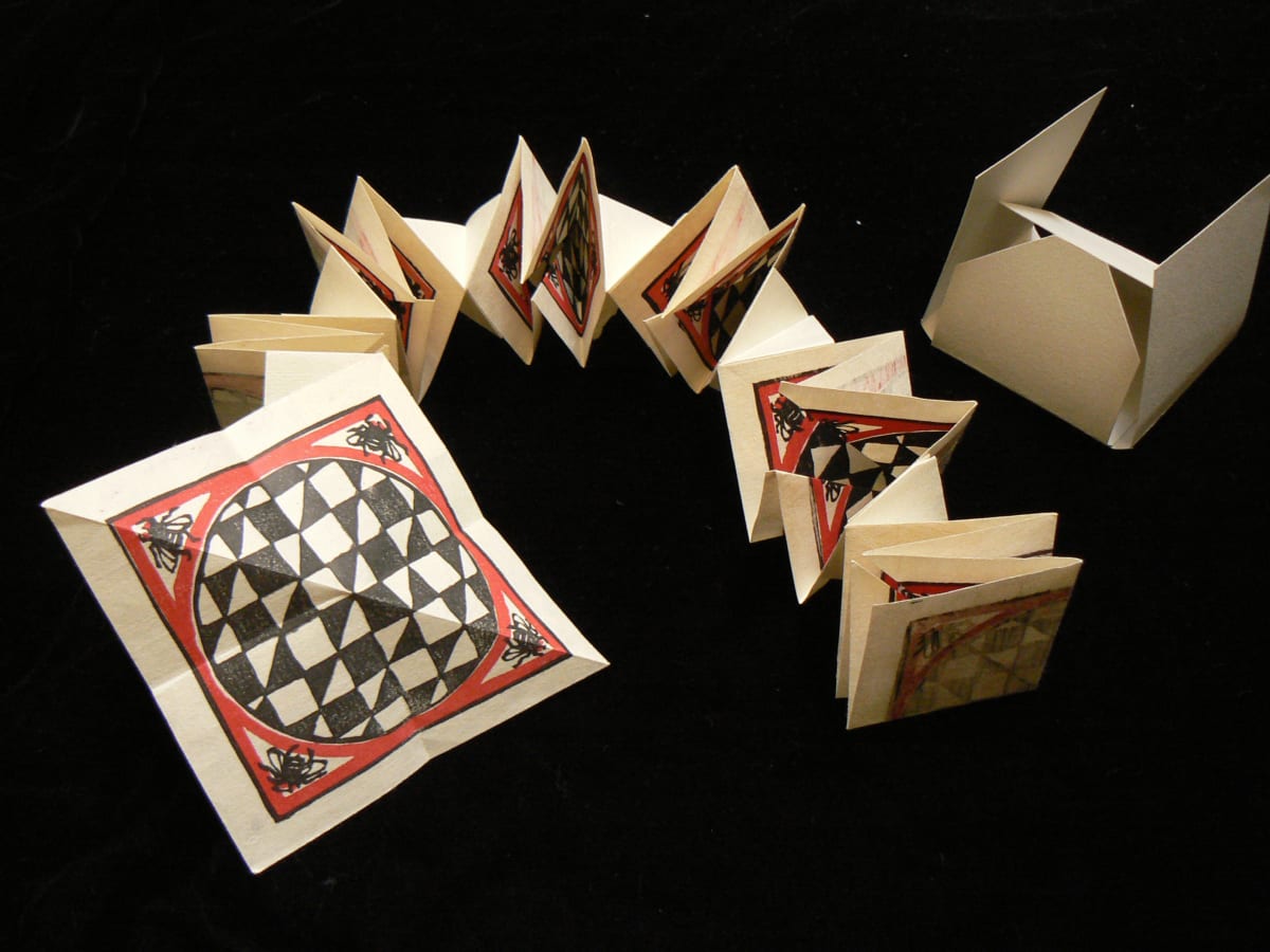 Lucky 7, Japanese Woodblock Roman Mosaic Print Folding Toy by April Vollmer  Image: Lucky 7, Japanese Woodblock Roman Mosaic Print Folding Toy