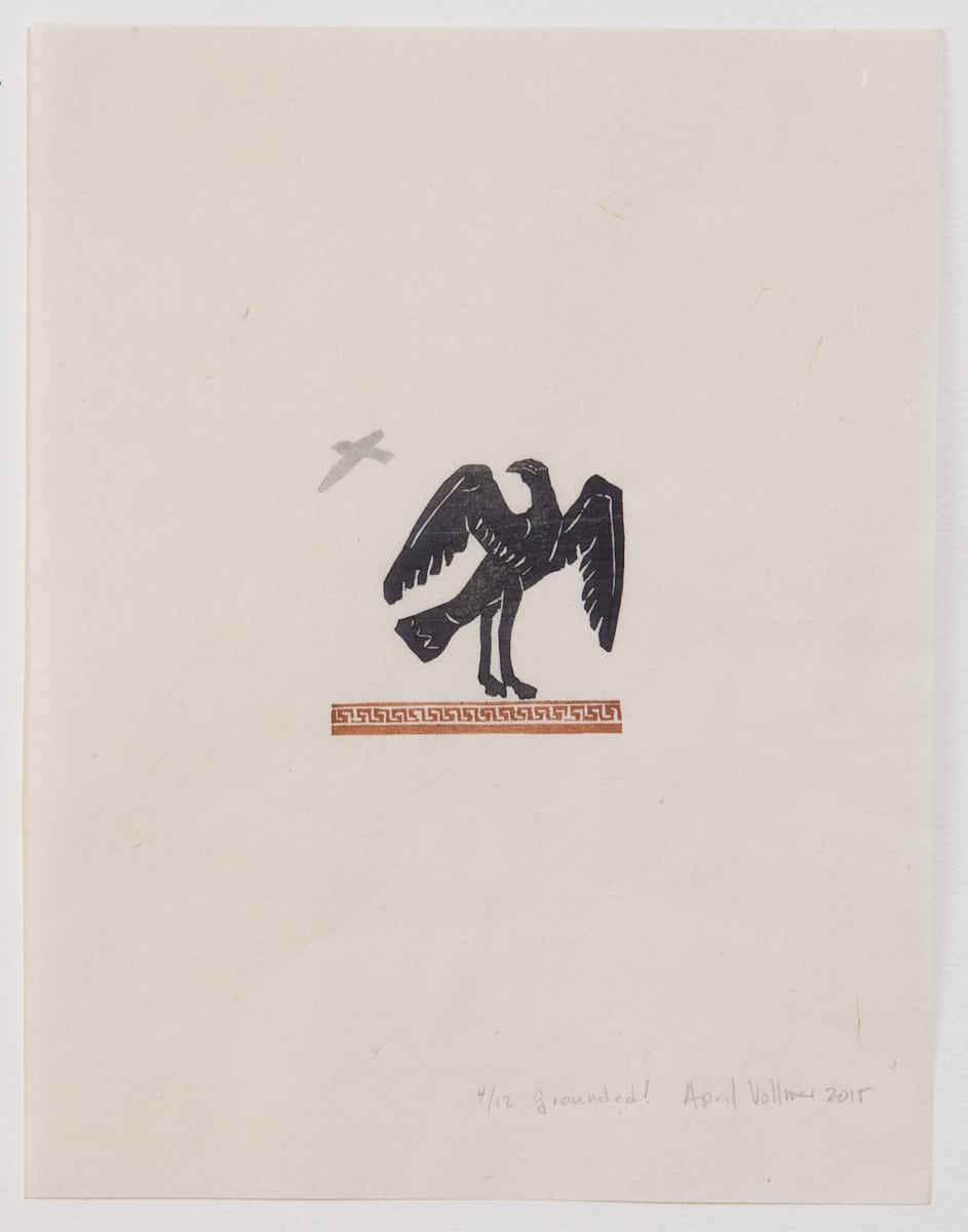 Grounded! by April Vollmer  Image: transformations, a griffin looking over its shoulder, a bird and a Greek fret