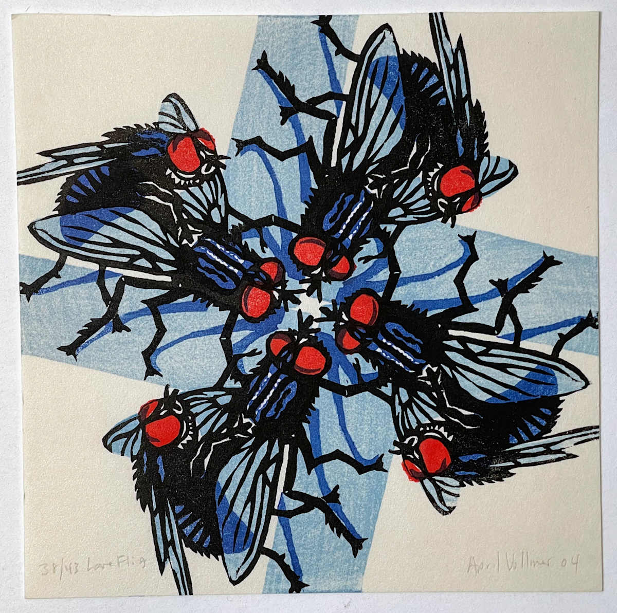 Love Flies (Baren Forum Shunga Exchange 19) by April Vollmer  Image: 38/43 mating flies from Baren Forum exchange #19, shunga