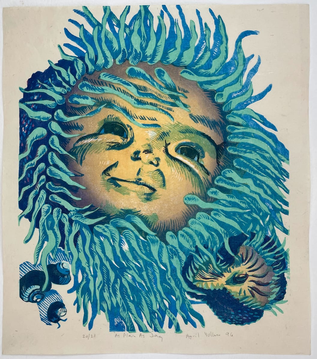 As Plain as Day (version 2) by April Vollmer  Image: clear baby face in the center of the anemone, a more modulated version