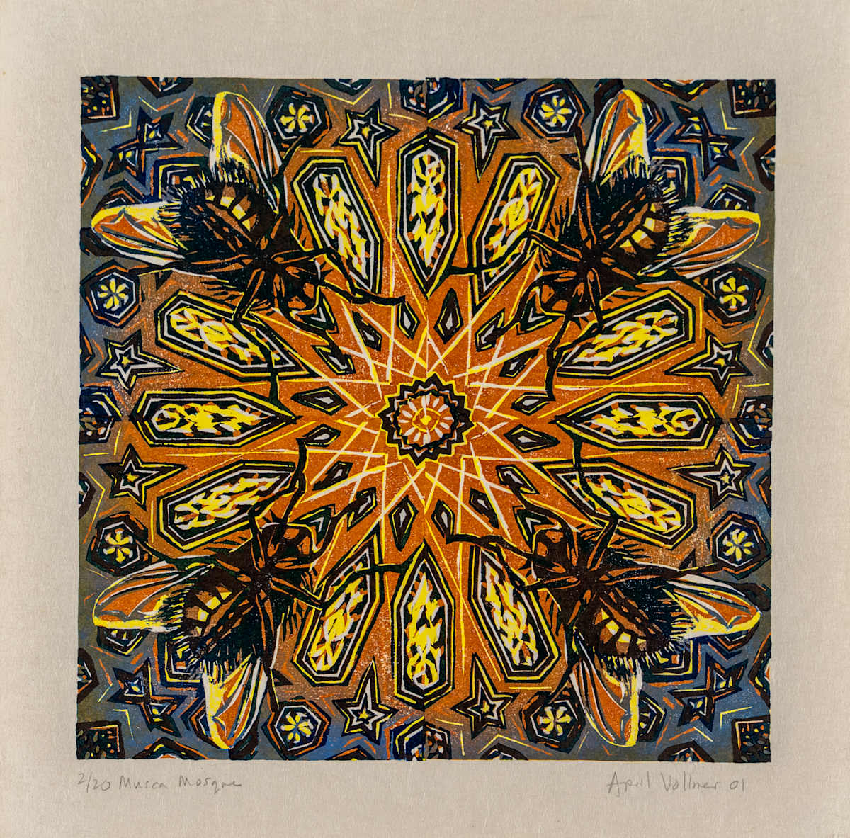 Musca Mosque by April Vollmer  Image: pattern of mosque ceiling with flies whose wings echo the dome shapes