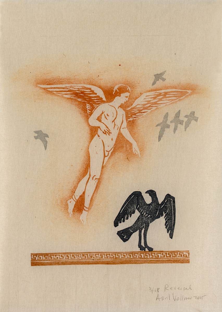 Reversal by April Vollmer  Image: Roman angel with a griffin, all about metamorphosis