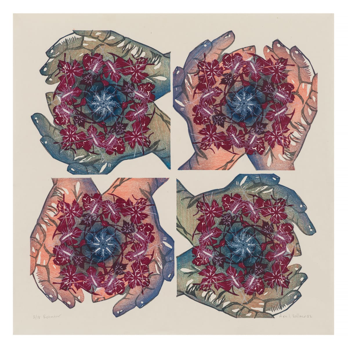 Rotator by April Vollmer  Image: Four hands rotating