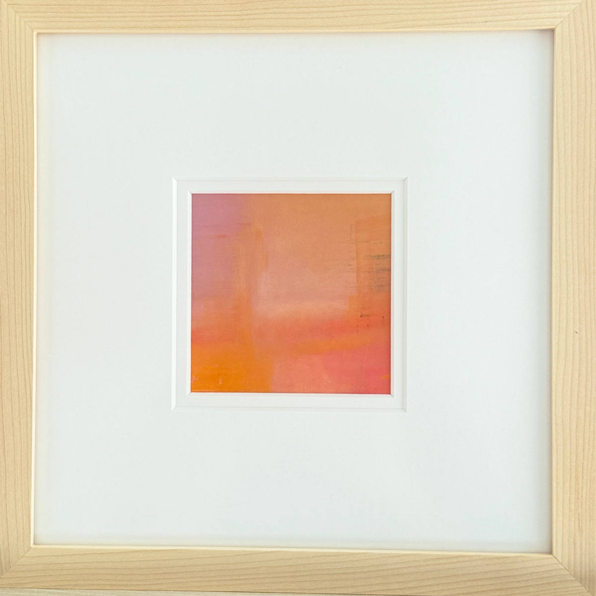 S.W. No. 8/25 by Suzanne Hughes  Image: A small, intuitive work created at home as part of my ongoing Small Works on Paper series. Created using oil pastels and beautifully framed with maple hardwood frame and a double mat.
